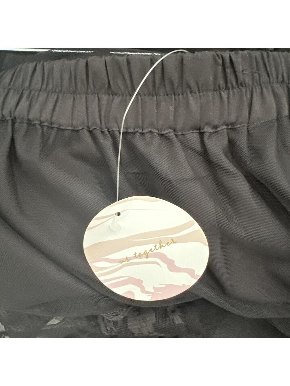 NWT Us Together Maxi Lace Tiered Skirt W/Shorts (underneath), XL, Black - Picture 4 of 9
